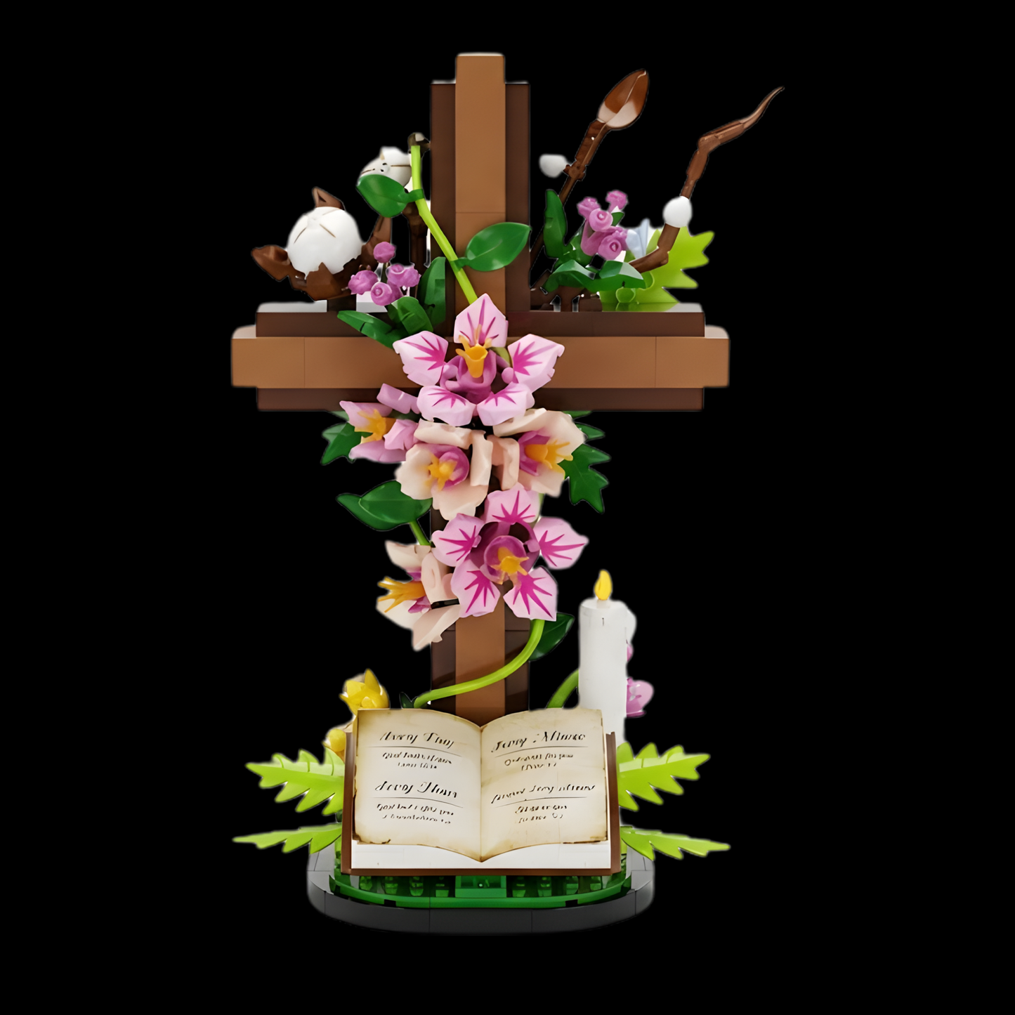 Cruz de Jesus com Flores (568 peças)
