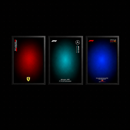 Compre Junto! Quadros Formula-1 Ferrari SF24 + Mercedes-AMG W14 + Red Bull RB20
