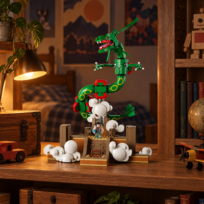 Pokémon Rayquaza em cenário de exibição, imagem 1